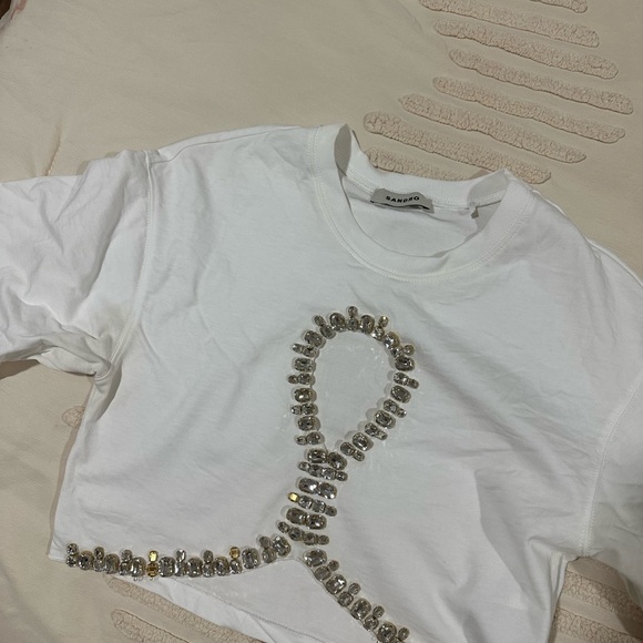 Sandro Tops - Sandro embellished crystal crop top